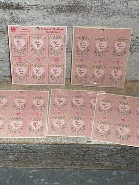 Standard Publishing Embossed God Loves You Stickers 04534 4 Sheets, 24 Cts New